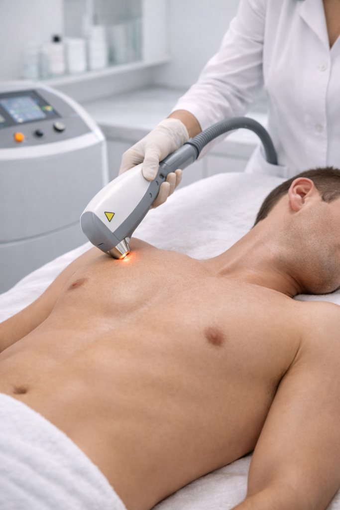 Épilation laser du dos chez un homme